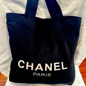 Vintage CHANEL Black Canvas Tote